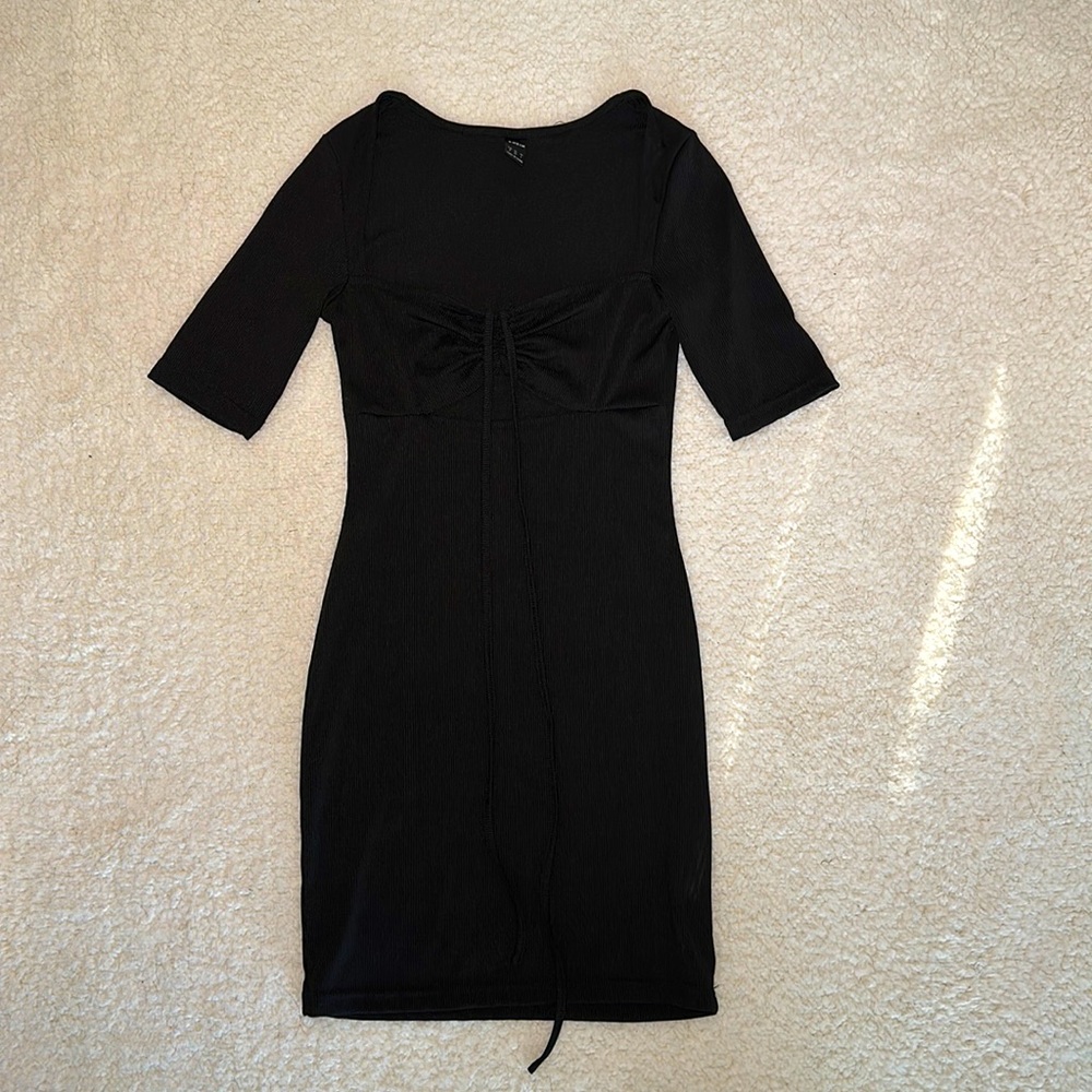 SheIn Size S Black Cut Out Short Sleeve BodyCon dress